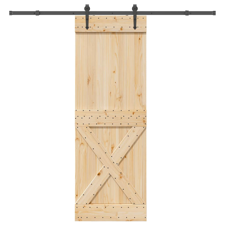 Ușă Glisantă Cu Set De Feronerie 70X210 Cm, Lemn Masiv De Pin