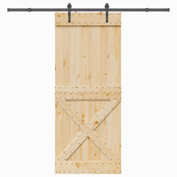 Ușă Glisantă Cu Set De Feronerie 70X210 Cm, Lemn Masiv De Pin