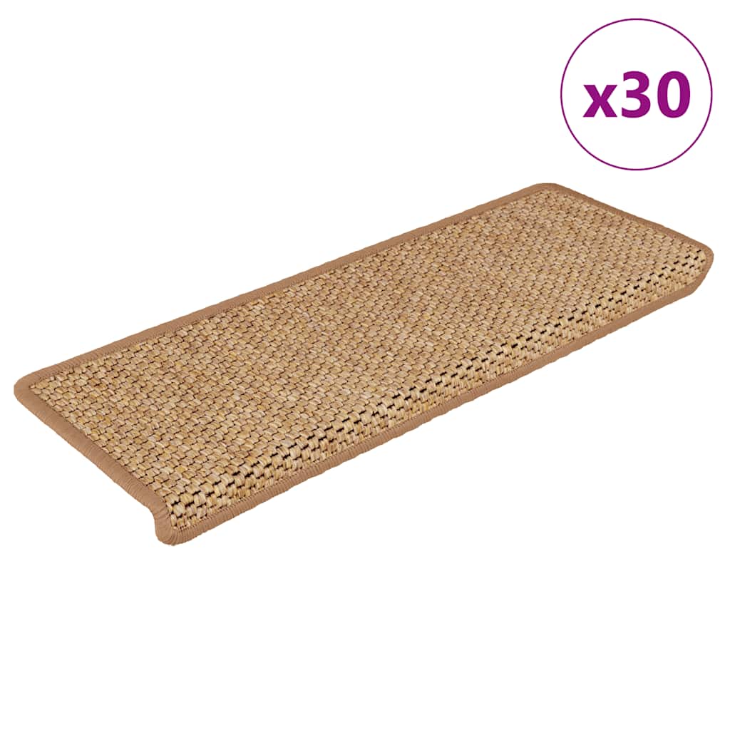 Covorașe Scări Autoadezive, 15 Buc. 65X21X4 Cm, Sisal
