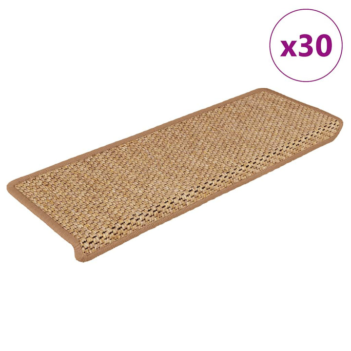 Covorașe Scări Autoadezive, 15 Buc. 65X21X4 Cm, Sisal