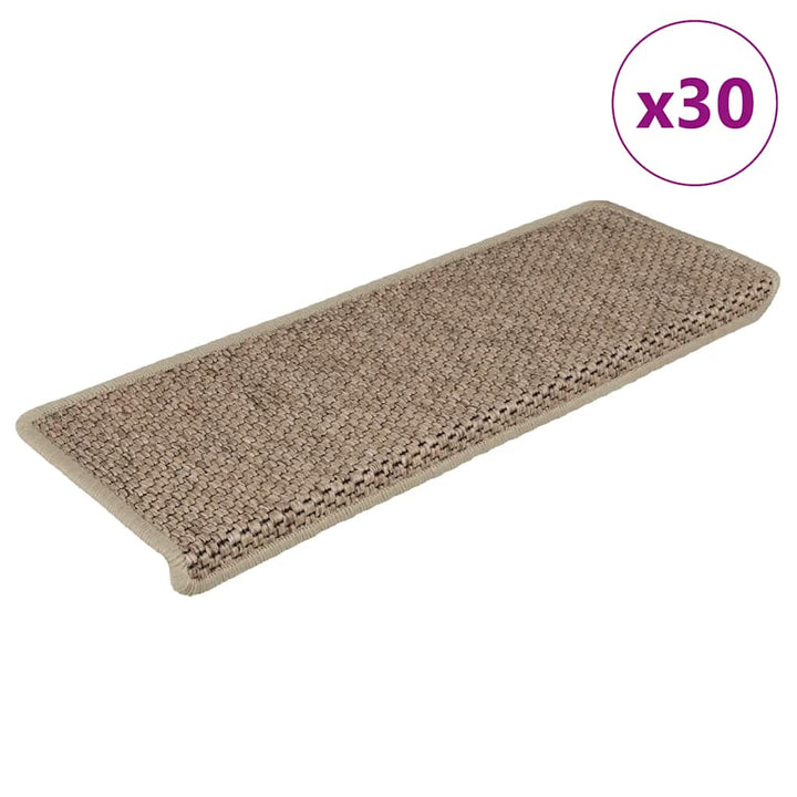 Covorașe Scări Autoadezive, 15 Buc. 65X21X4 Cm, Sisal