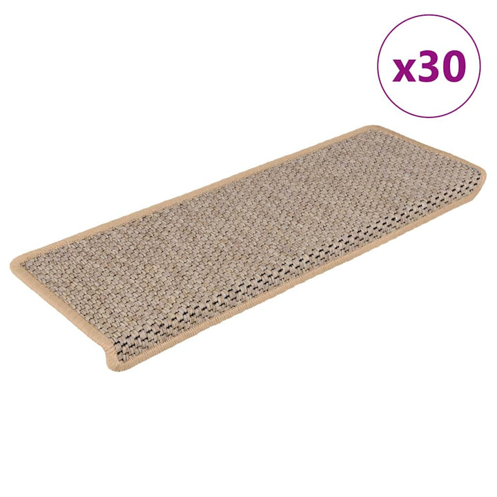 Covorașe Scări Autoadezive, 15 Buc. 65X21X4 Cm, Sisal
